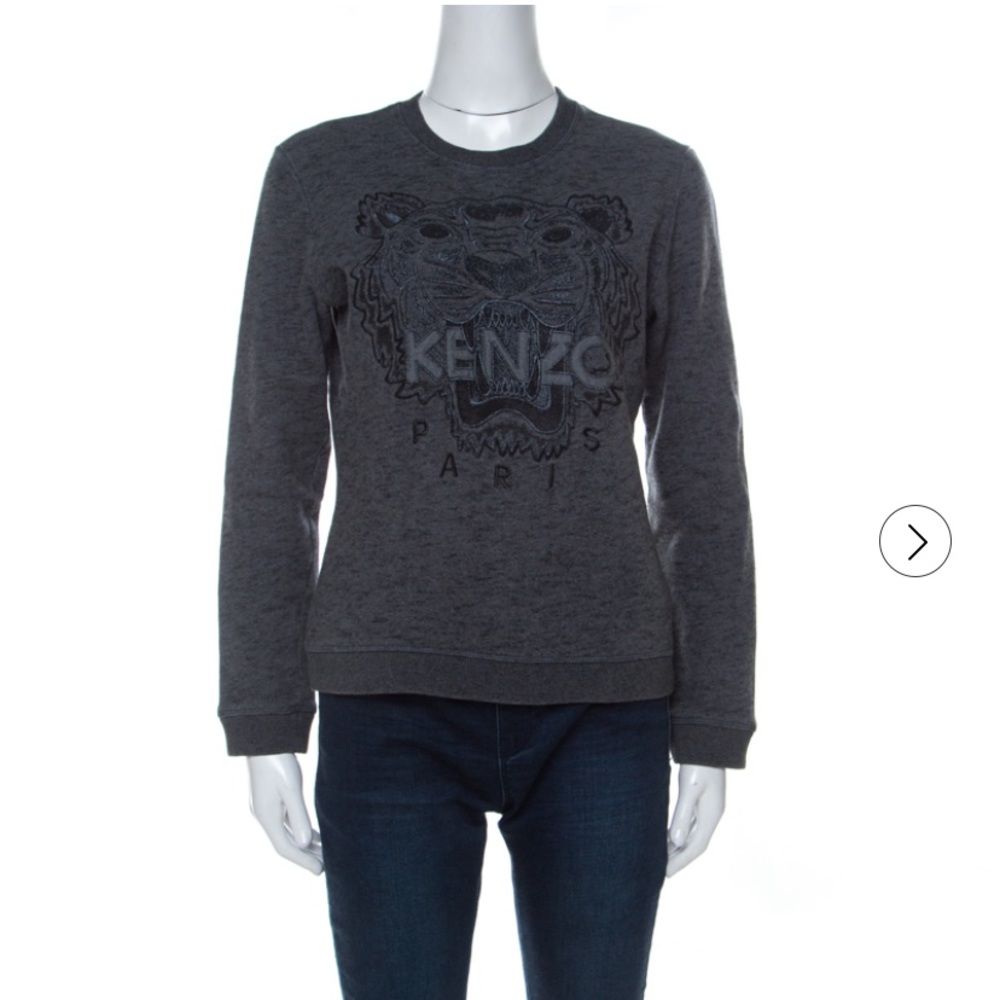 KENZO Charcoal Embroidered Tiger Sweater (AUTHENTIC)